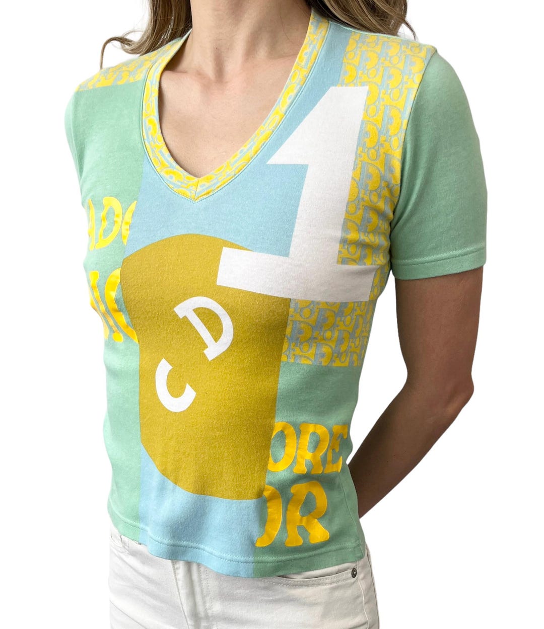 Christian Dior J'ADORE DIOR Tシャツ 36 Christian Dior Vintage 2005 J'ADORE Logo T-shirt Top #36 Cotton