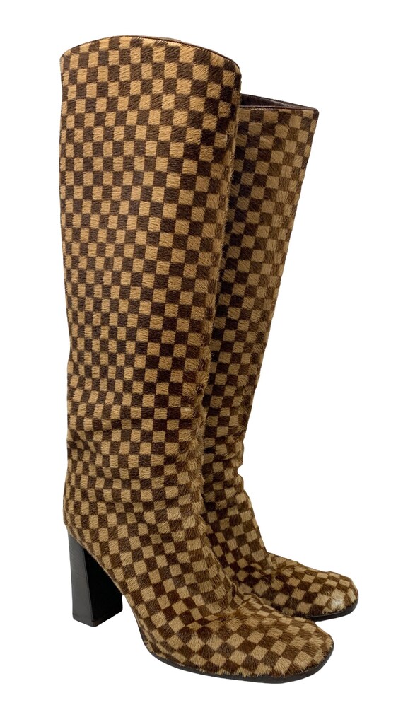 LOUIS VUITTON Vintage Damier Monogram Laarzen 37.5 US6.5 - Etsy België