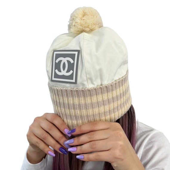 CHANEL Sport Vintage Coco Mark Beanie #L Winter H… - image 1