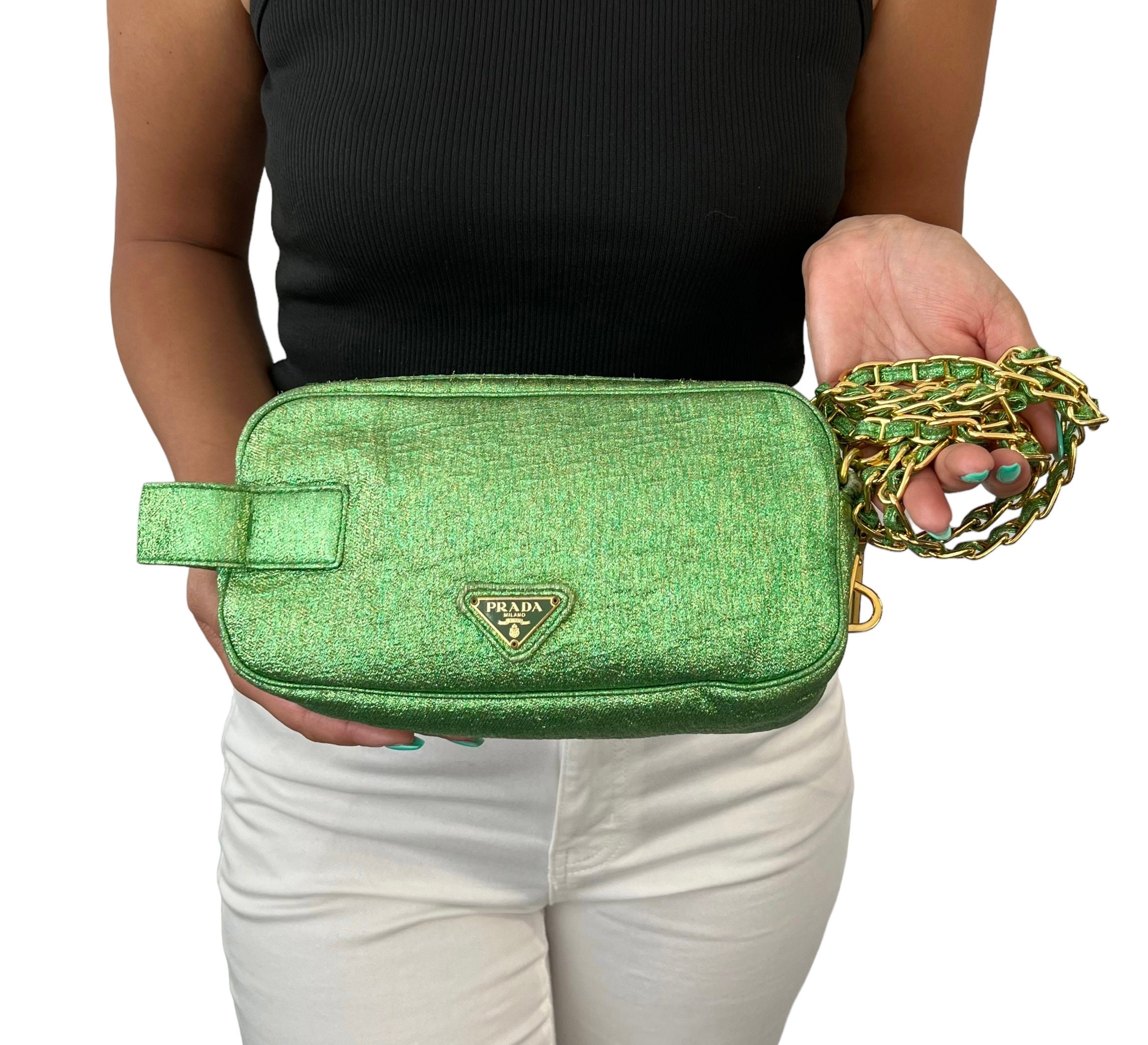 Prada messenger 2025 bag green