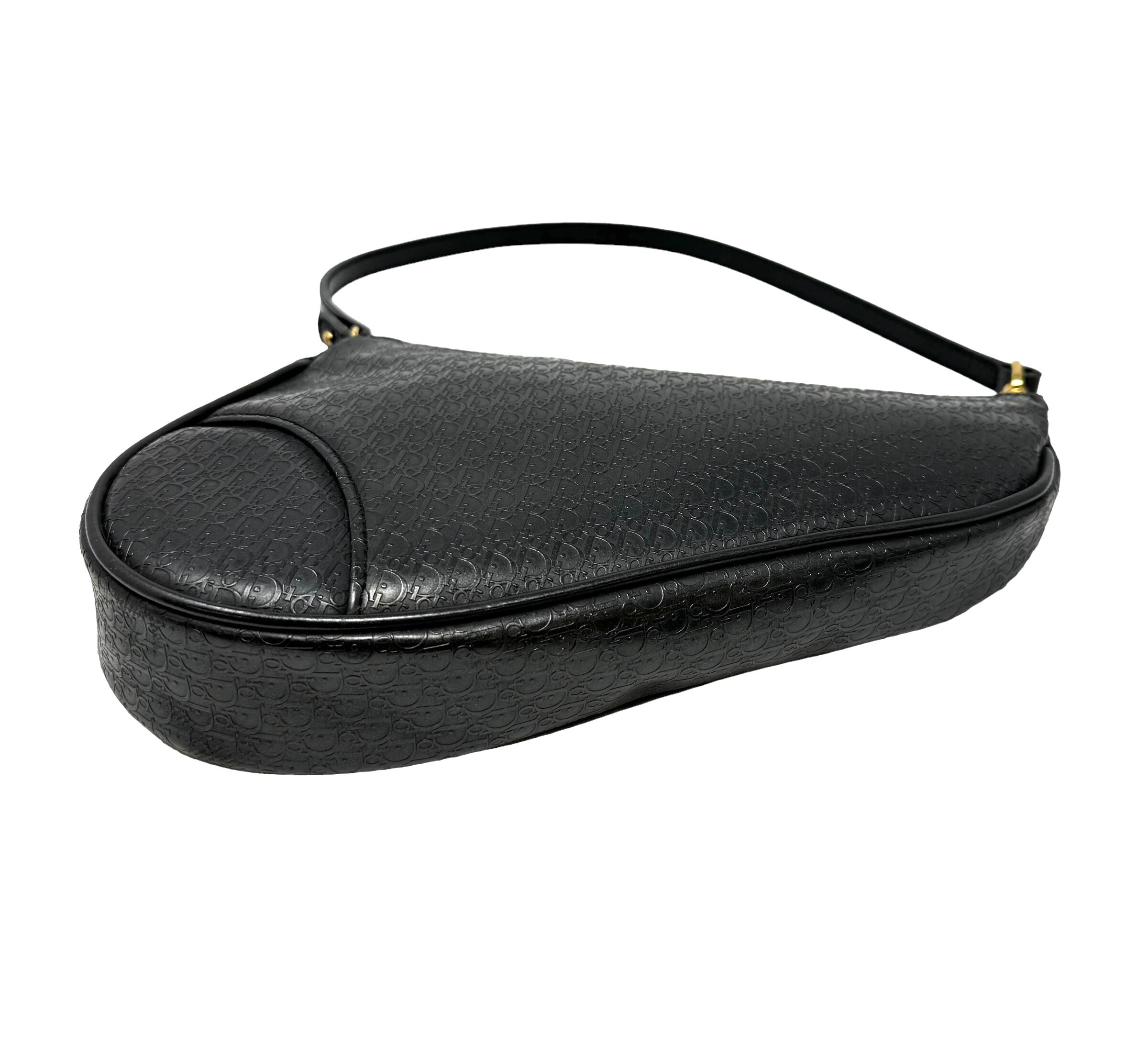 Christian Dior Vintage Trotter Monogram Mini Saddle Bag
