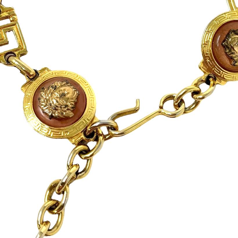 GIANNI VERSACE Vintage Medusa Logo Chain Belt Accessory Gold