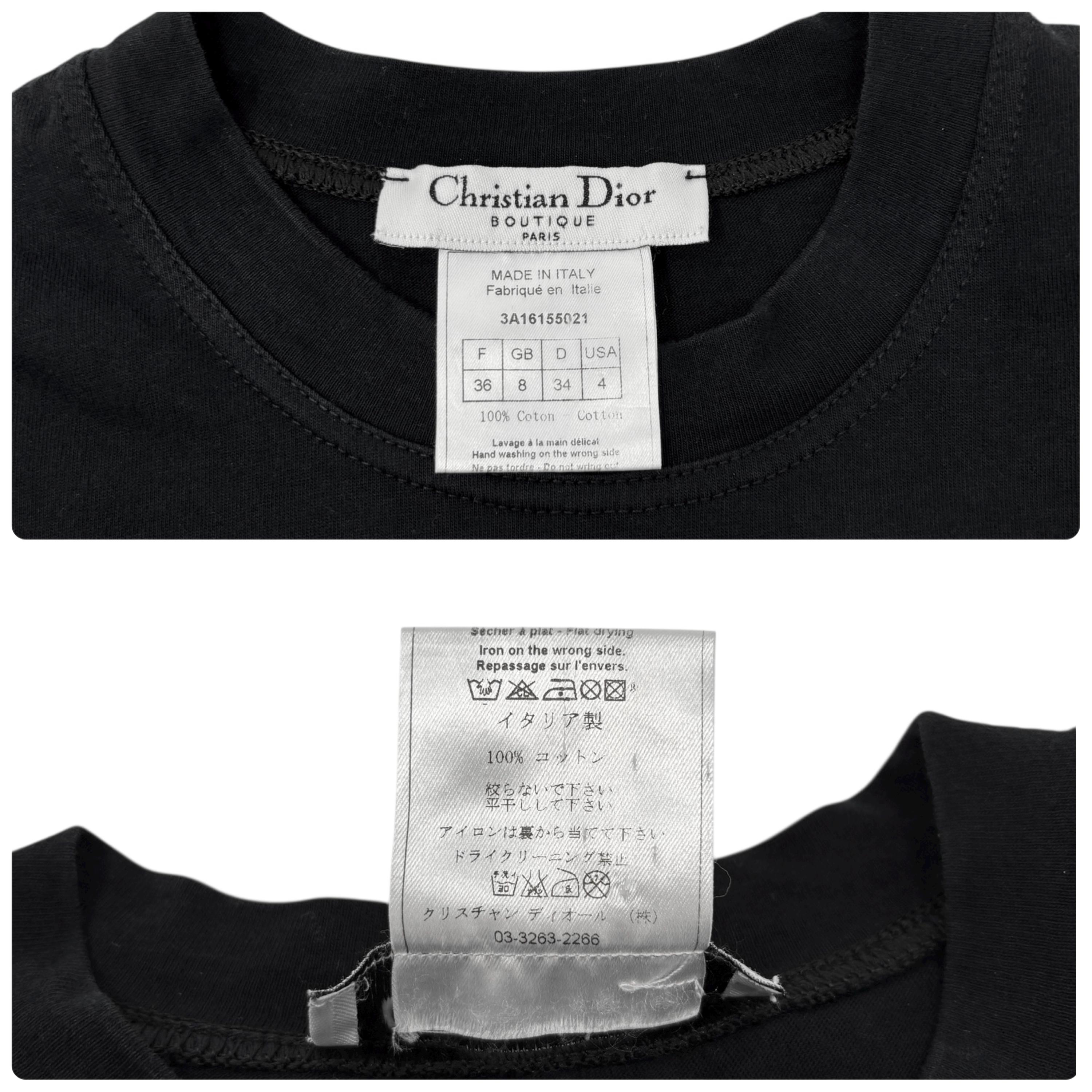 Christian Dior Vintage 2003 J'ADORE Big Logo T-shirt Top #36