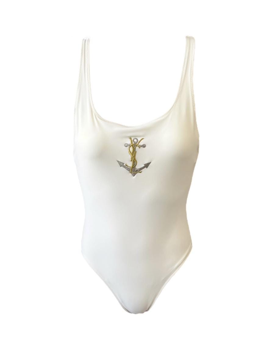 【セール 登場から人気沸騰】 Saint Yves Laurent #9M Swimsuits Swimwear Logo YSL Vintage 水着・ラッシュガード