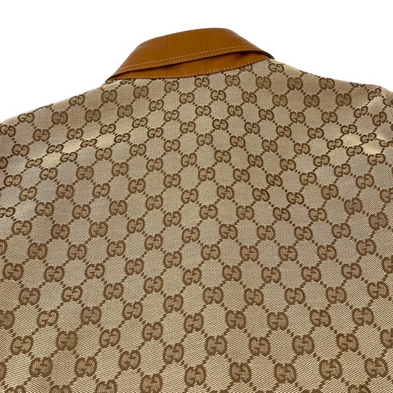GUCCI Vintage GG Monogram Shirt Jacket #38 Top Sn… - image 10