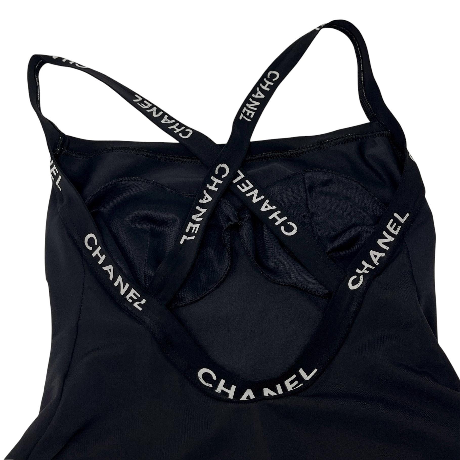 CHANEL Vintage CC Logo Swimwear Swimsuits #38 One-piece