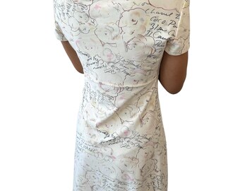 CHANEL Vintage 98C CC Logo Dress #40 One-piece Cream Snap