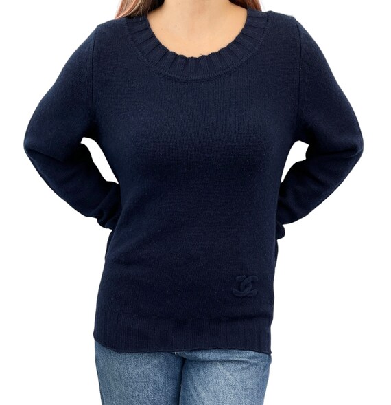CHANEL 96P COCO Mark Sleeveless Knit Sweater Top Best P06441 black 42