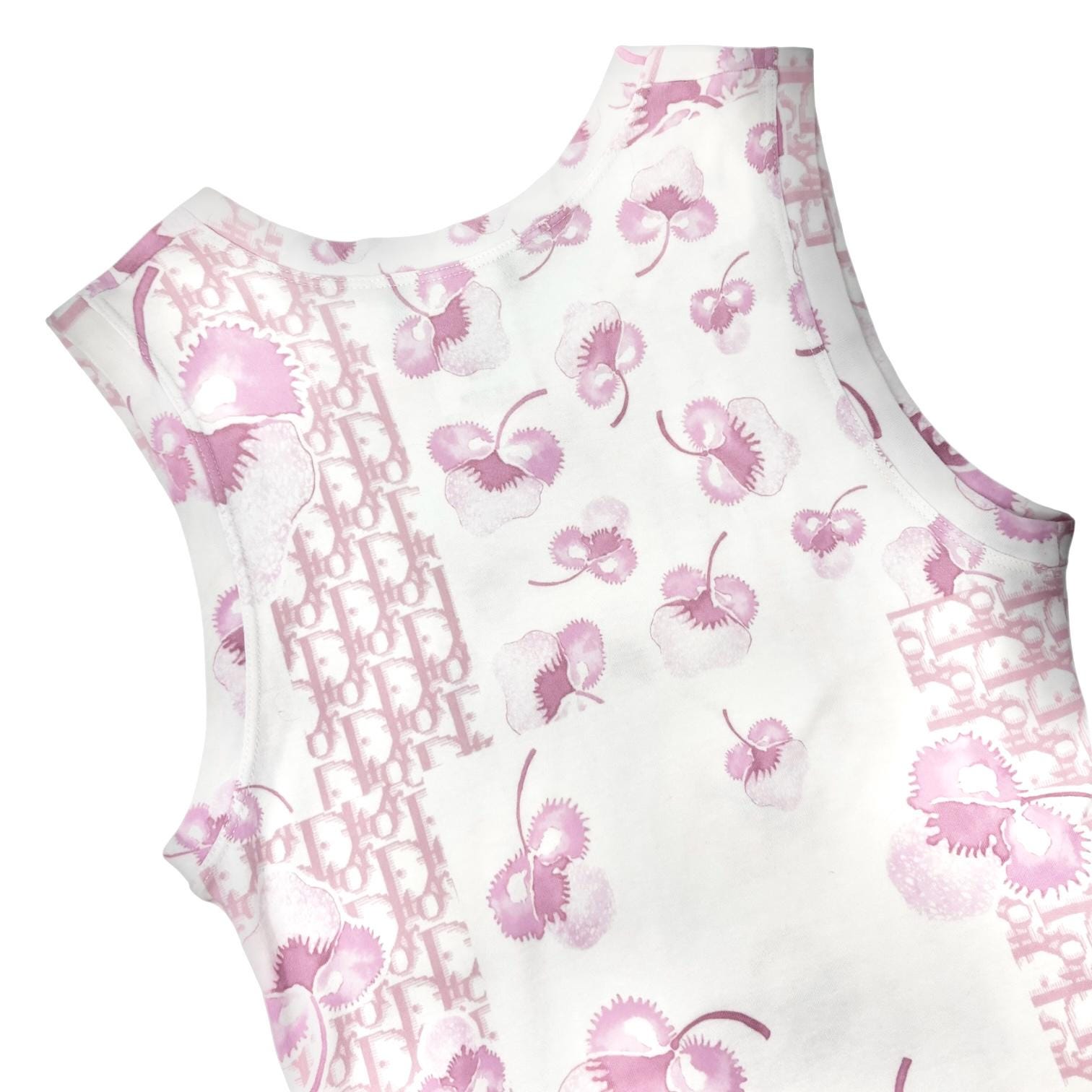 クリスチャンディオール トロッター 05年 タンクトップ ホワイト ピンク クリスチャンディオール トロッター 05年 タンクトップ ホワイト