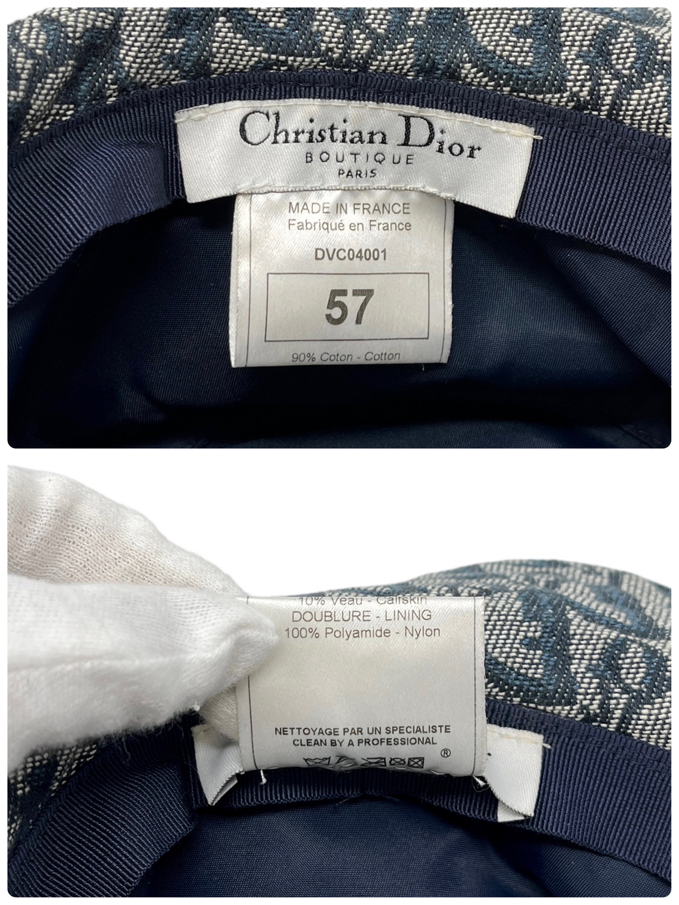 Christian Dior Vintage Trotter Monogram Bucket Hat #57 Dark Christian Dior Vintage Trotter Monogram Bucket Hat #57 Dark
