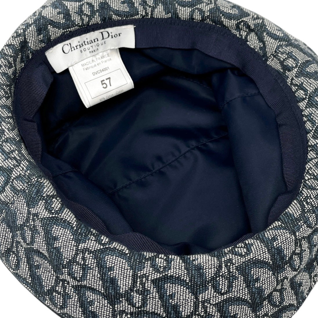 Christian Dior Vintage Trotter Monogram Bucket Hat #57 Dark Christian Dior Vintage Trotter Monogram Bucket Hat #57 Dark