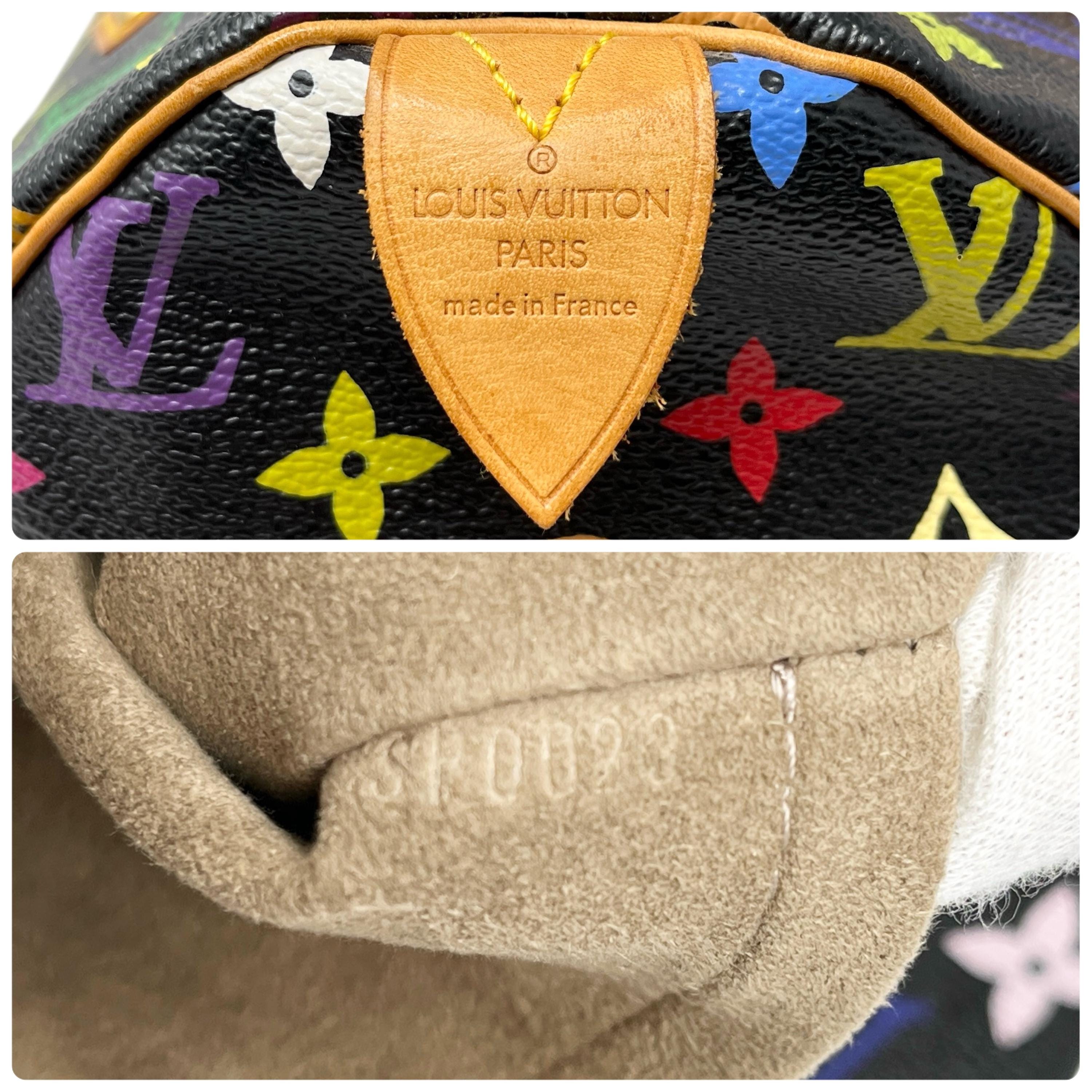 LOUIS VUITTON Vintage Monogram Multicolor Speedy 30 Handbag Black