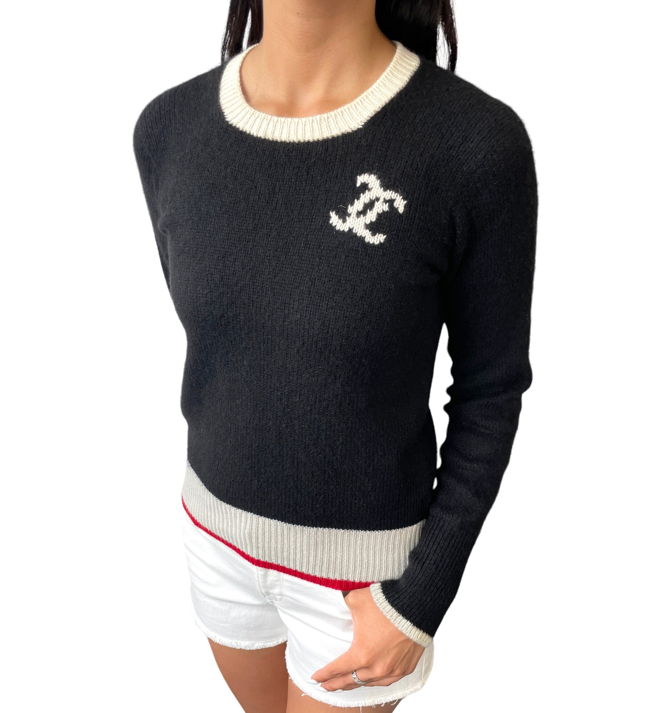 CHANEL Vintage 96P Coco Mark Logo Sweater Top 42 Knit - Etsy