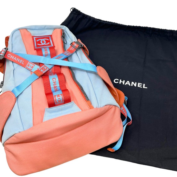 CHANEL Sport Vintage 02S CC Mark Logo Backpack Bl… - image 10