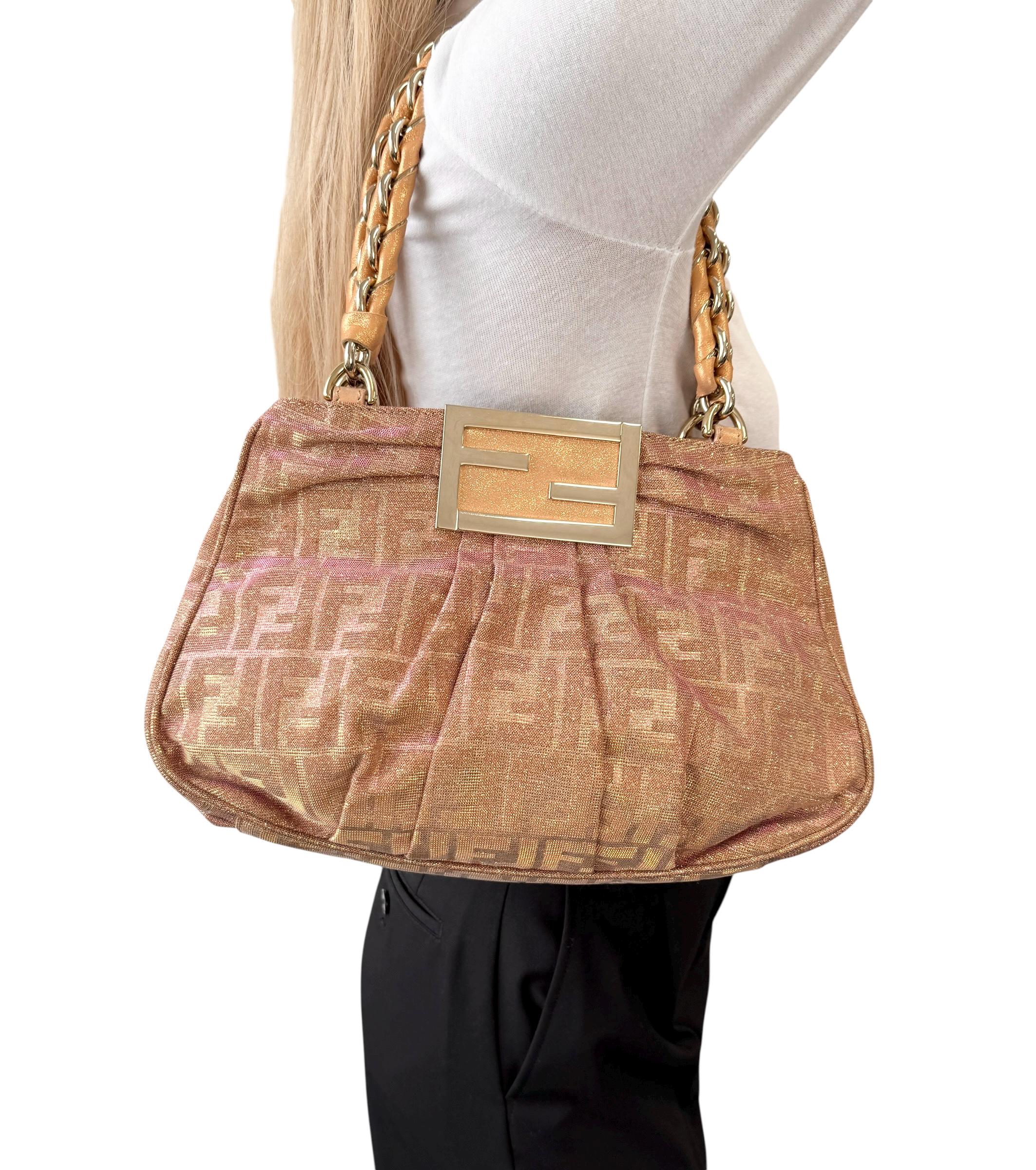 FENDI ヴィンテージ FFロゴ ズッカ柄 モノグラム ショルダーバッグ