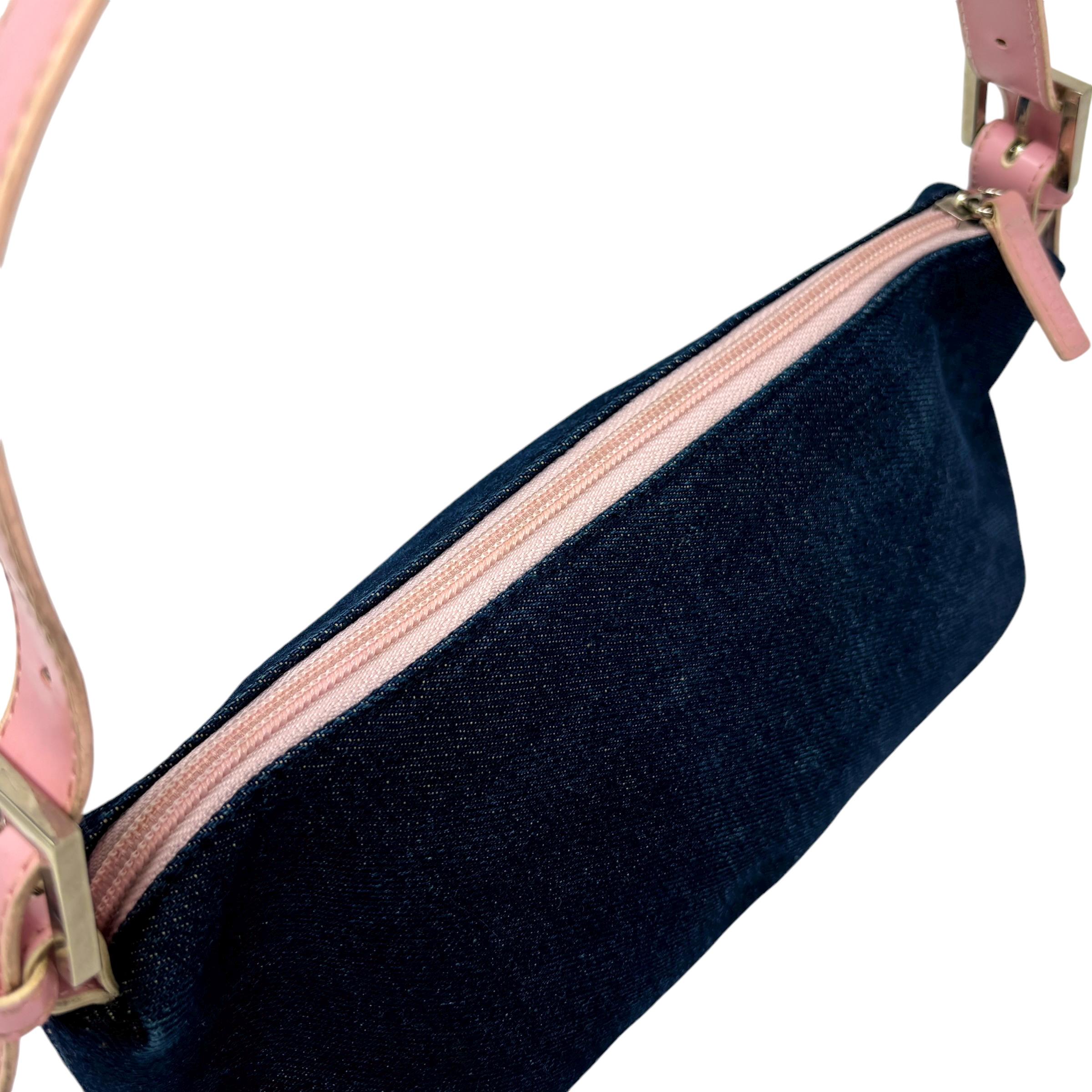 クレージュ ヴィンテージ ロゴ デニム ショルダーバッグ ポーチ ブルー