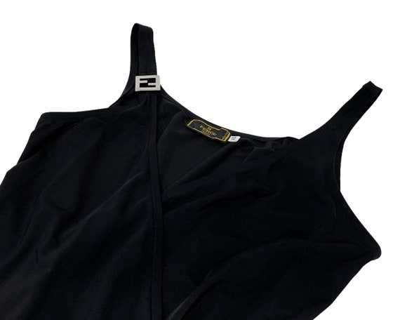 FENDI Vintage FF Logo Sleeveless Dress #40 Black … - image 6