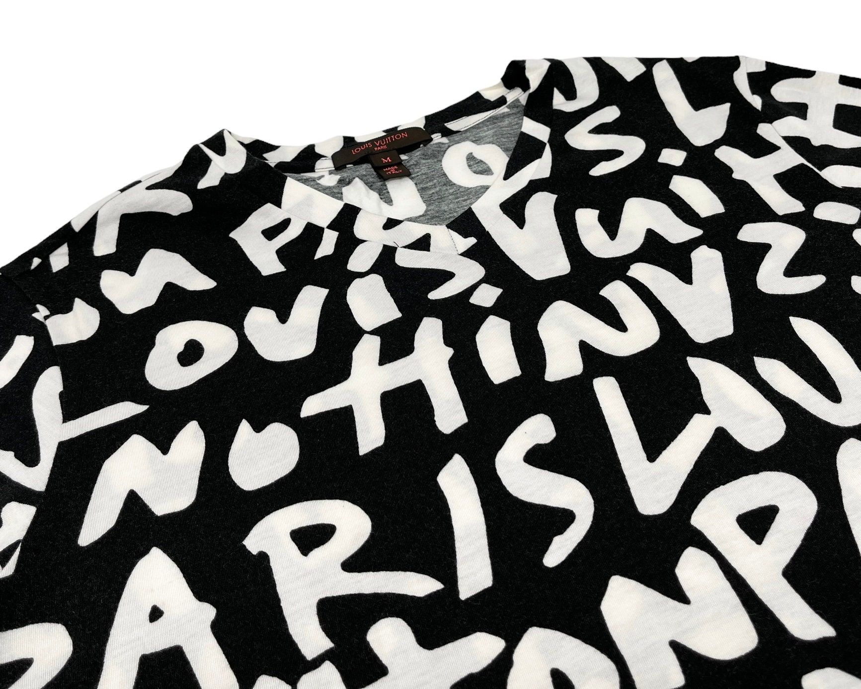 LOUIS VUITTON Vintage Graffiti T-shirt #M Top Logo Black LOUIS VUITTON Vintage Graffiti T-shirt #M Top Logo Black