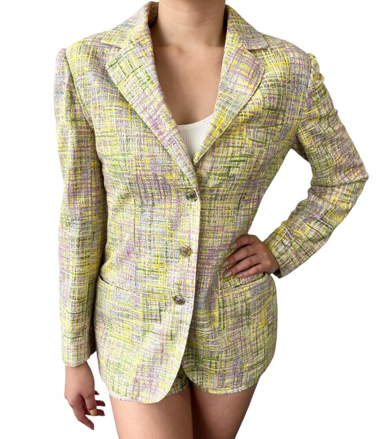 Chanel Vintage Green Tweed Suit