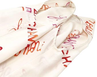 CHANEL Vintage CC Mark Logo Rouge Tank Top Cream Pink Orange