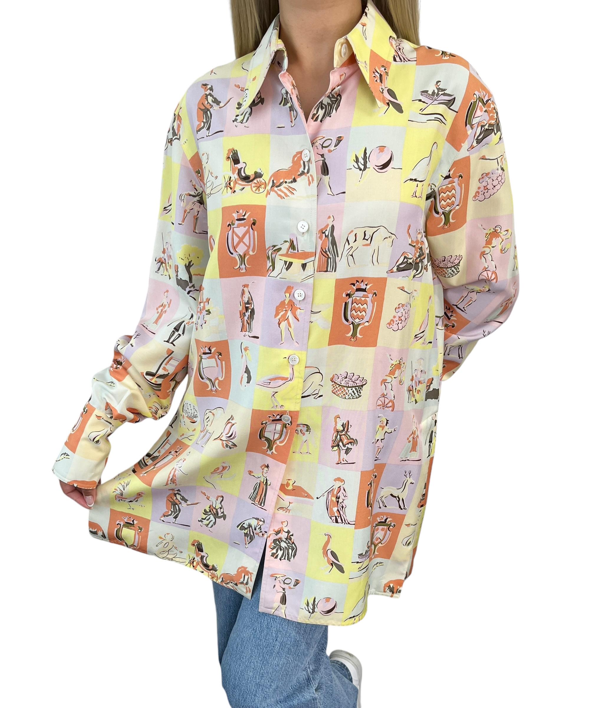 Hermes Silk Shirt - Etsy Hermes Silk Shirt - Etsy