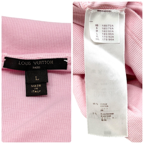 LOUIS VUITTON Vintage LV Logo T-shirt Top #L Beads Pink