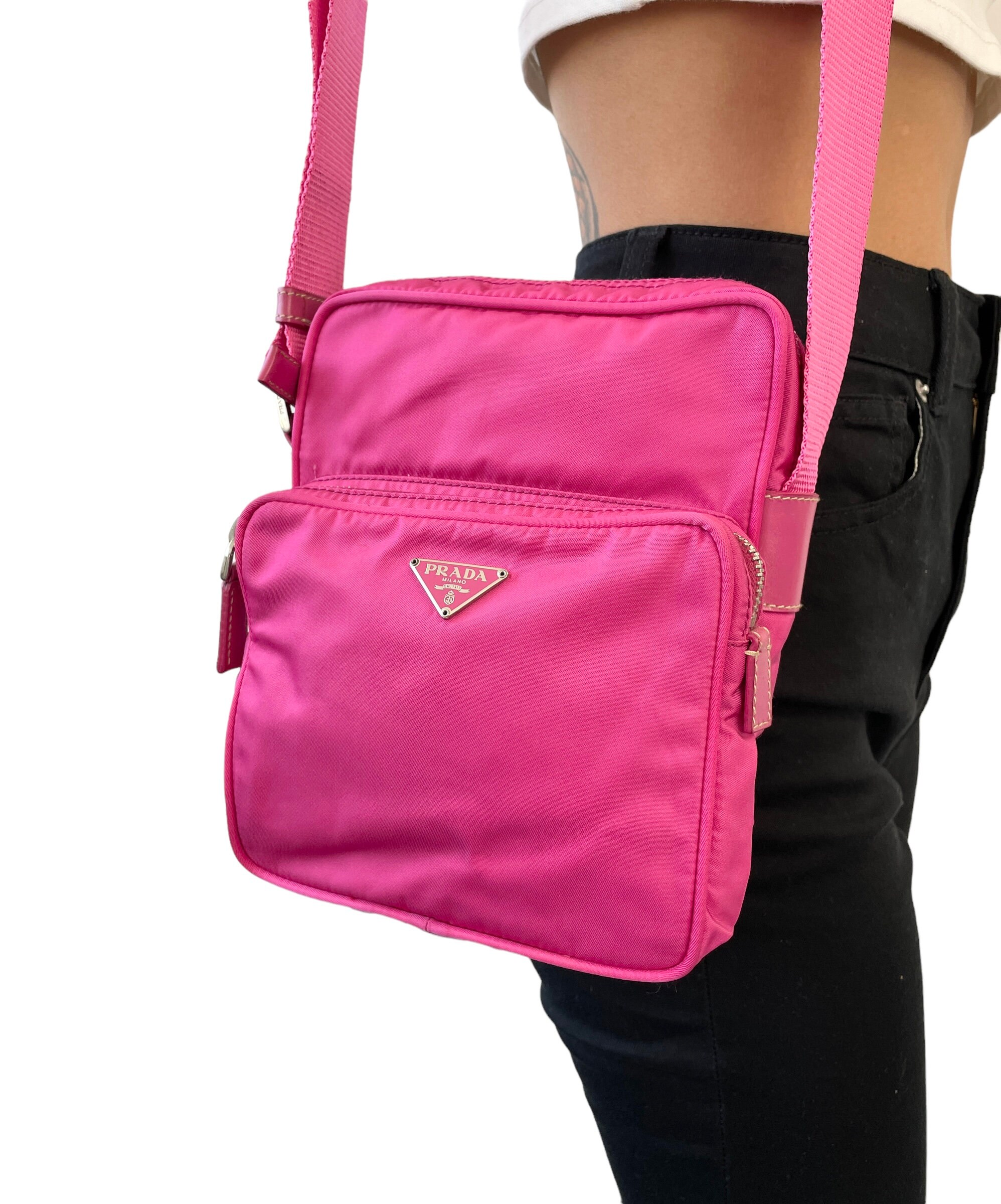 PRADA Vintage Logo Crossbody Bag Shoulder 2way Handbag Pink - Etsy