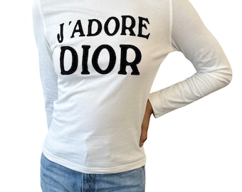 Christian Dior Vintage J'ADORE Logo Long Sleeve Top #38 T Christian Dior Vintage J'ADORE Logo Long Sleeve Top #38 T