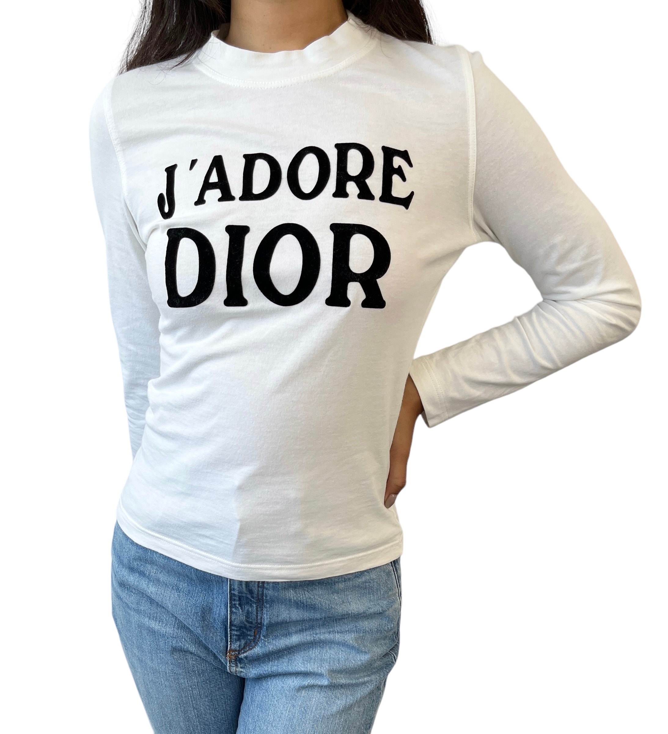 Christian Dior Vintage J'ADORE Logo Long Sleeve Top #38 T Christian Dior Vintage J'ADORE Logo Long Sleeve Top #38 T