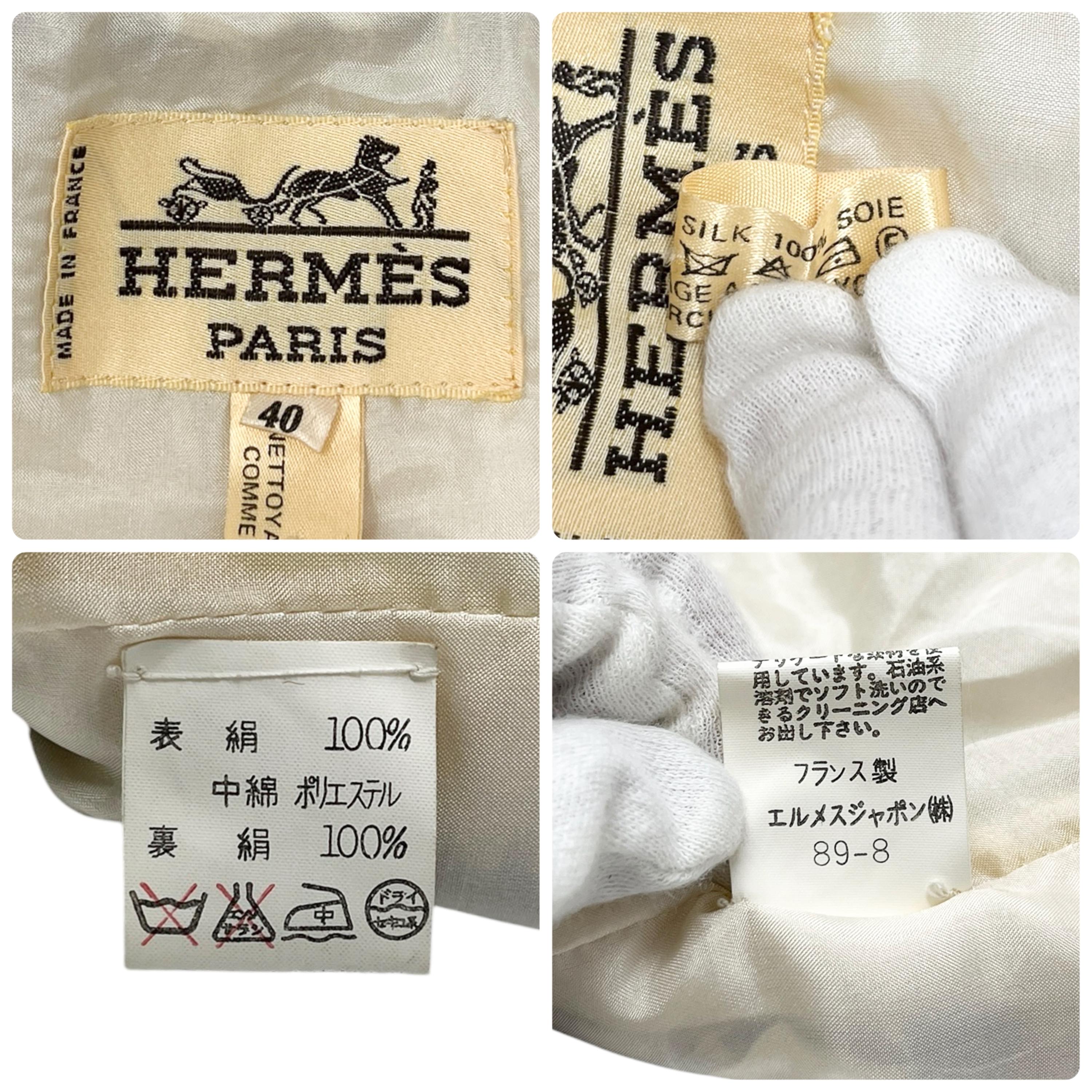 HERMÈS イエロージャケット HERMES Linen ZIP-UP Shirt Jacket Yellow‼︎ France Made!! 00s