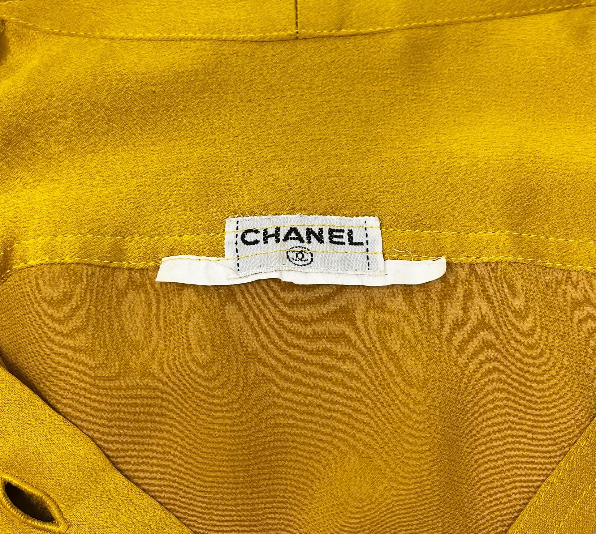 vintage CHANEL シャネル ゴールドボタン シャツ 8k29 CHANEL シャネル ブラウスシャツ アイボリー 金ボタン