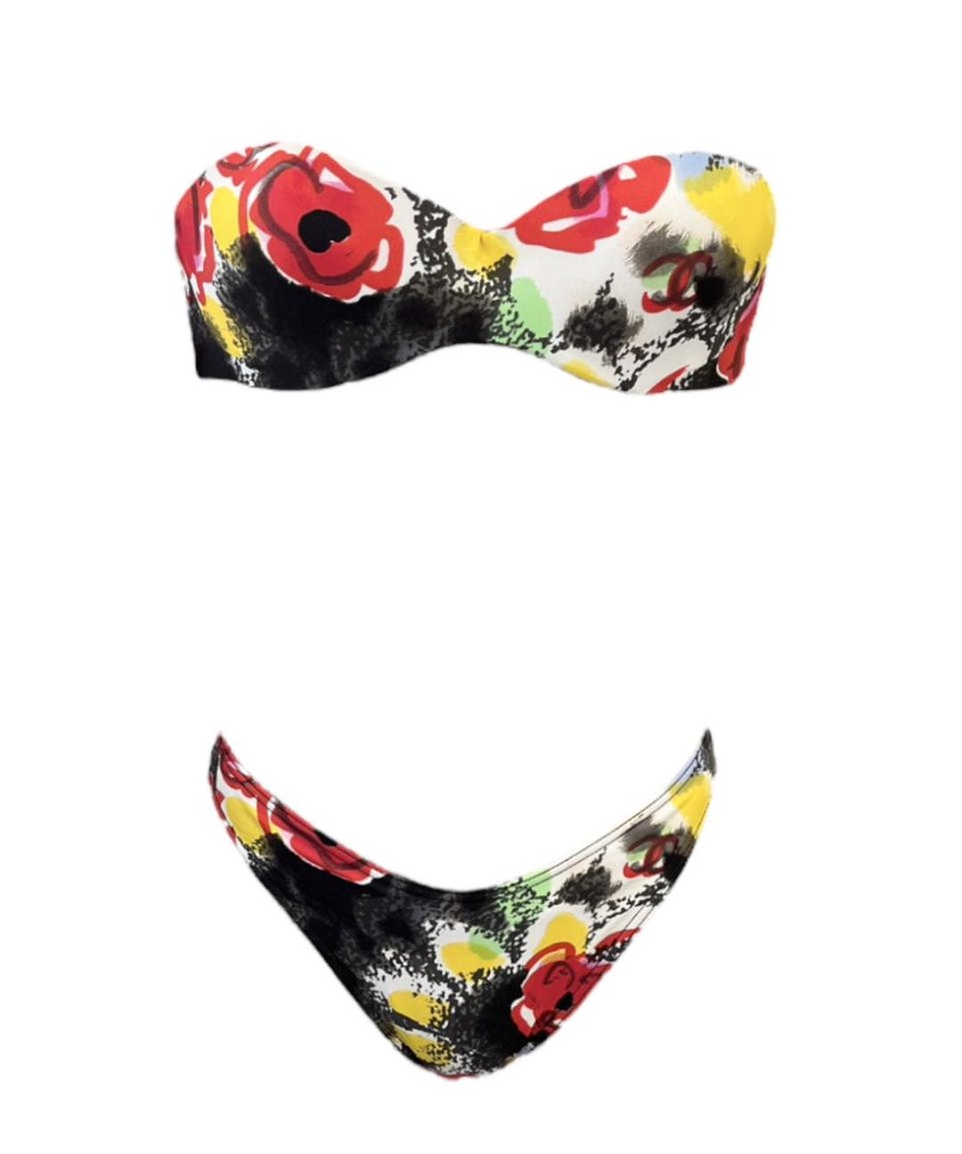 CHANEL 水着 CHANELPARIS Swimsuit - Printed stretch jersey & silk , ecru & multicolor