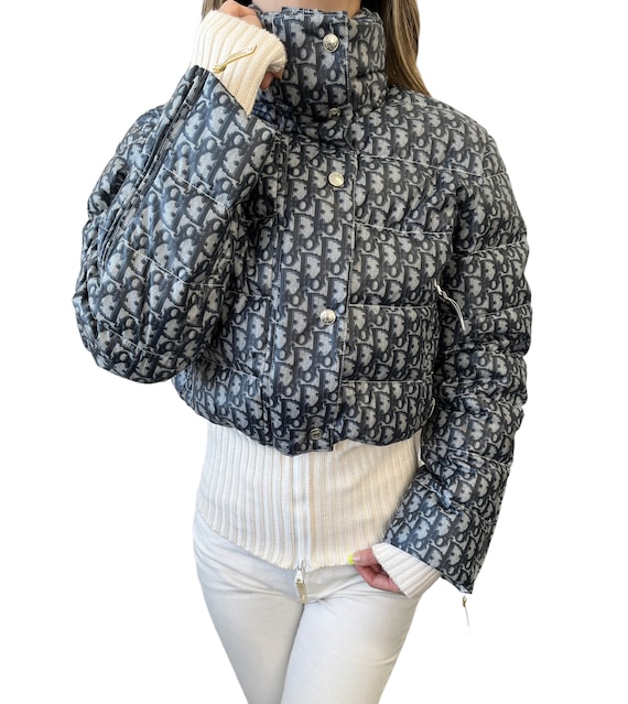 Christian Dior Vintage Trotter Monogram Logo Puffer Jacket