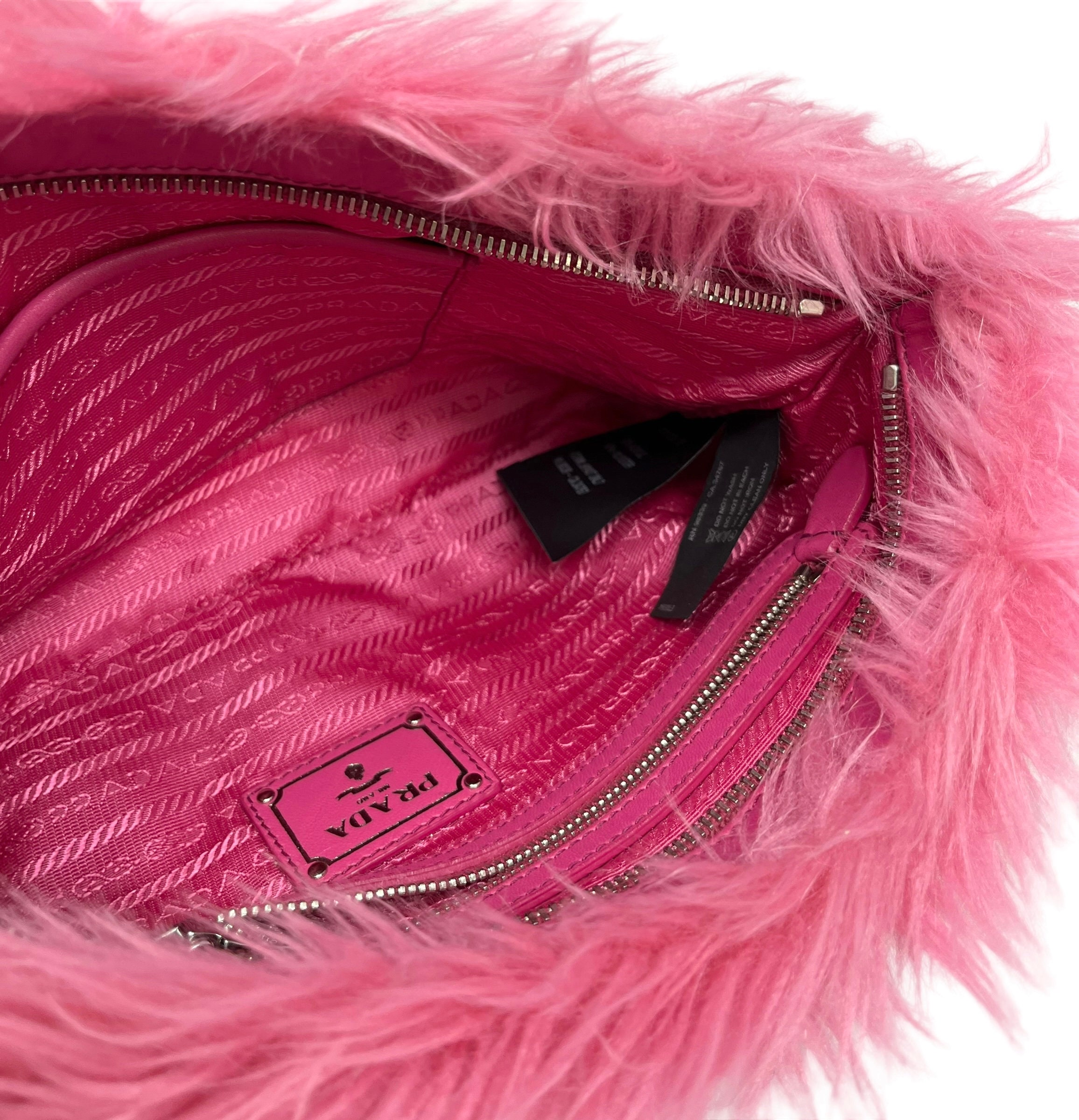 Leather Clutch in Pink - Prada