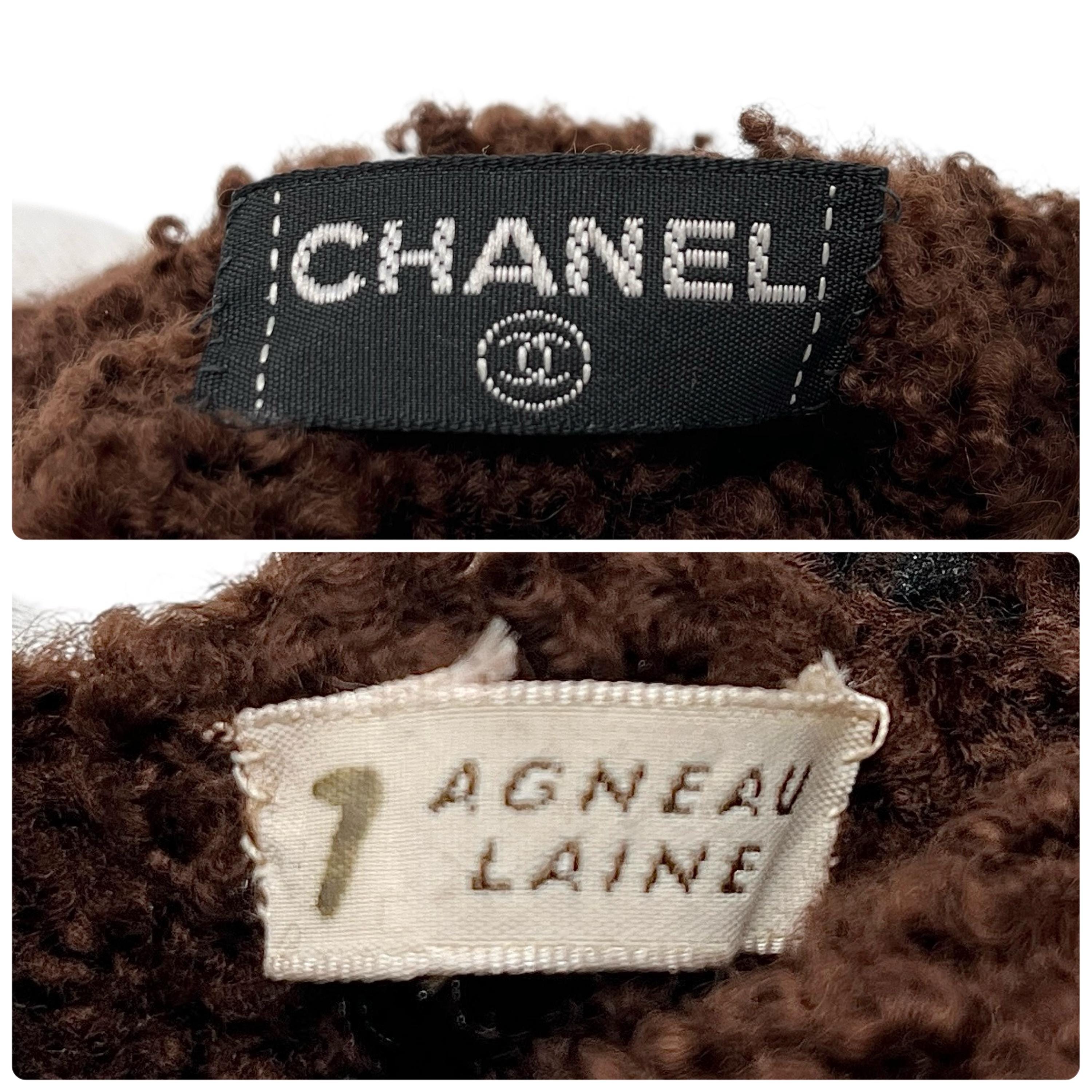 CHANEL Vintage CC Logo Gloves #L Fashion Accessory Brown