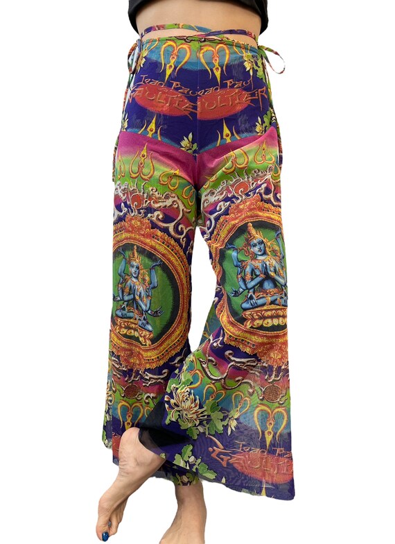 Jean Paul GAULTIER Logo Wrap Pants 40 Power Net Multicolor - Etsy