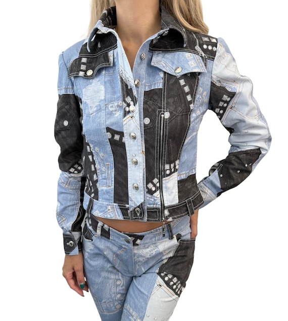 Christian Dior Vintage Jacket Pants Set 38 36 Denim Blue Black Cotton Rankab Etsy Sweden