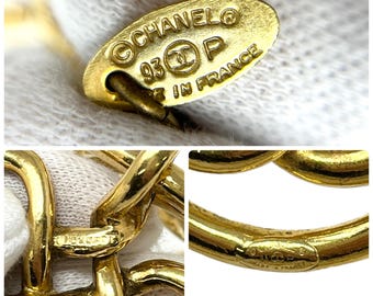 CHANEL Vintage 93P CC Logo Chain Belt Accessory Gold Metal Charm