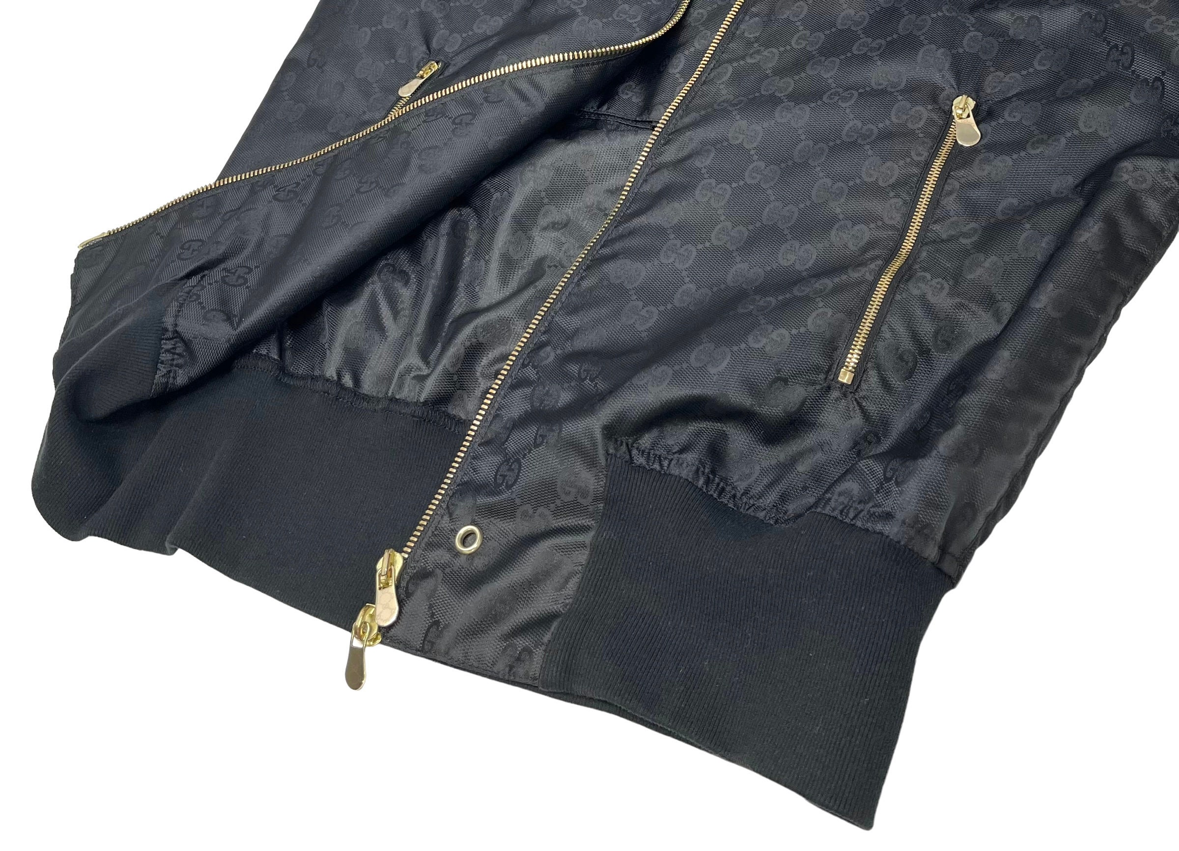 Gucci Vintage GG Logo Monogram Windbreaker Jacket #Xs Black Rank AB+