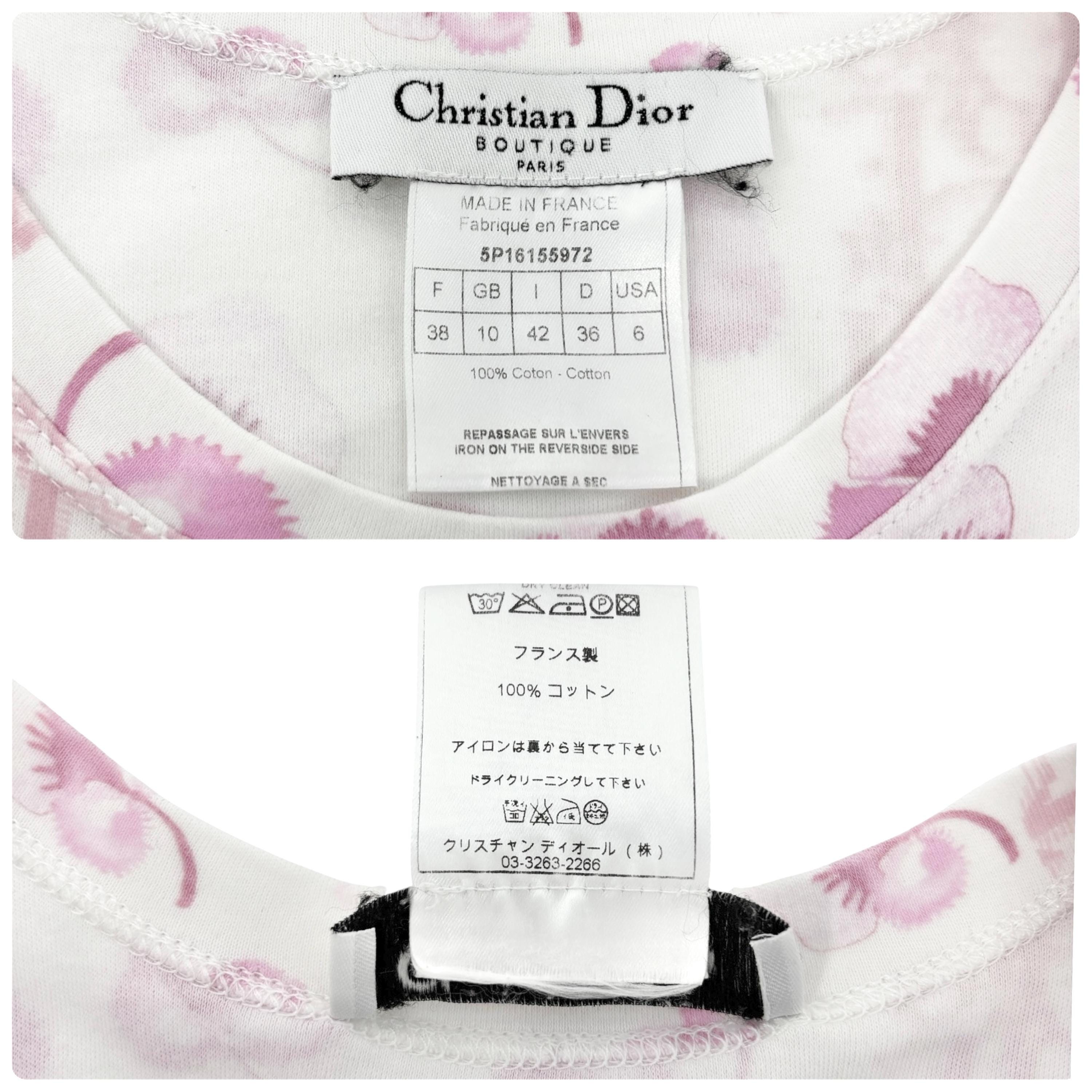 Christian Dior 花柄タンクトップ 36 Christian Dior 花柄タンクトップ 36