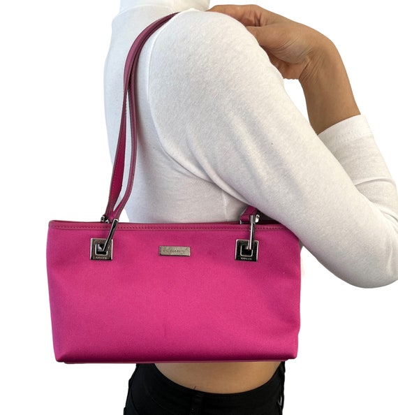 GUCCI Vintage Logo Mini Shoulder Bag Handbag Pink… - image 1