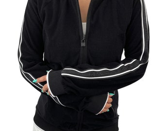 CHANEL Sport Vintage 08P CC Logo Zipped Hoodie #40 Black Cotton Rank AB [102011]