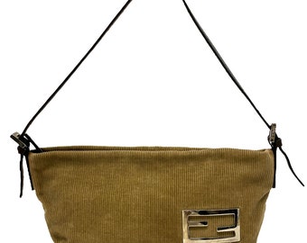 Fendi top corduroy bag