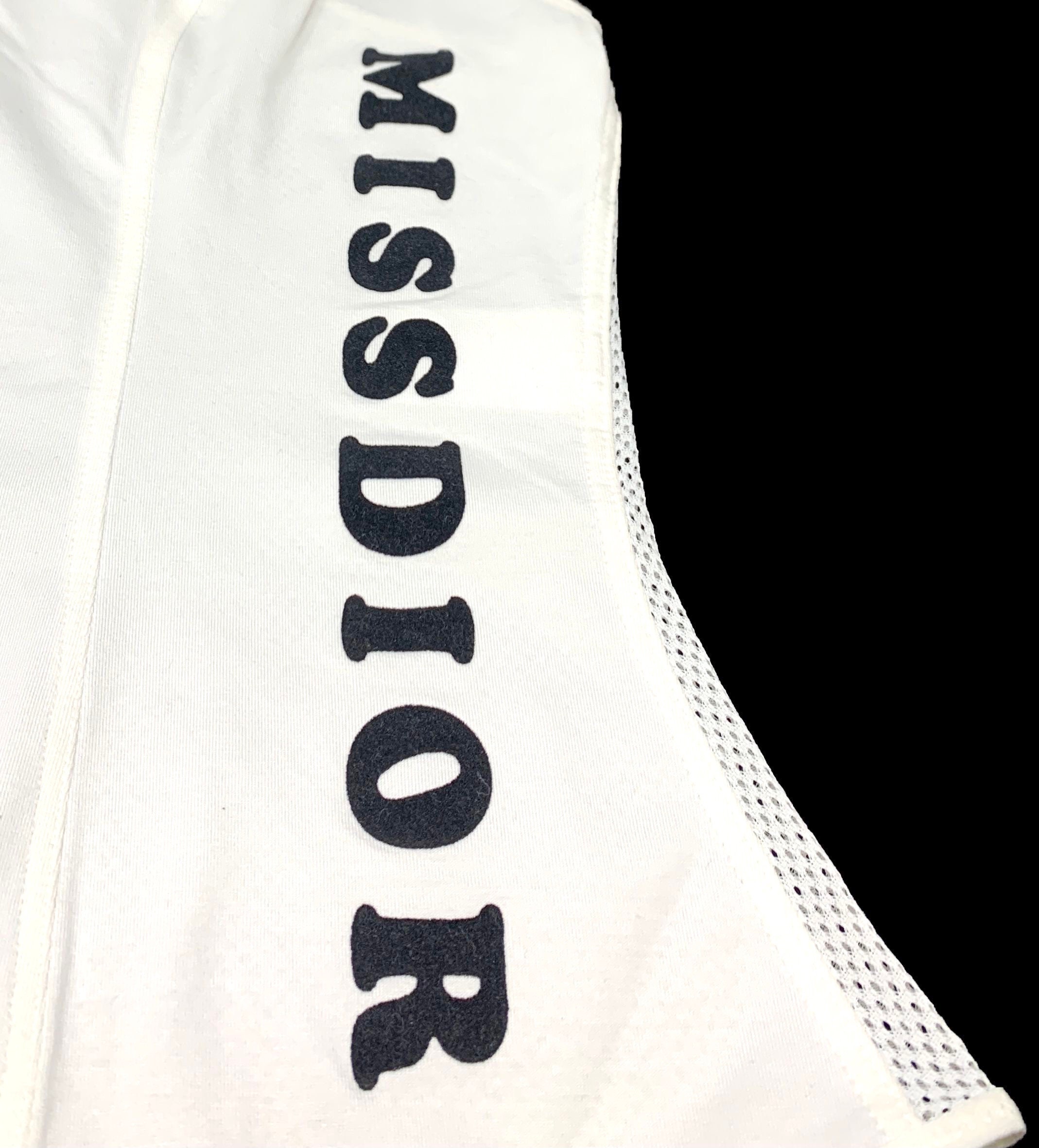 Christian Dior Vintage MISS DIOR Logo Tank Tops Mesh Cotton Christian Dior Vintage MISS DIOR Logo Tank Tops Mesh Cotton