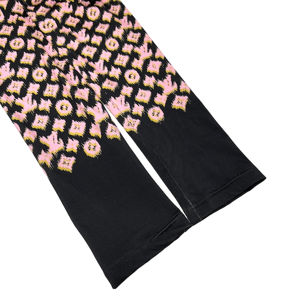 Louis Vuitton Pink & Black Knit Leggings M