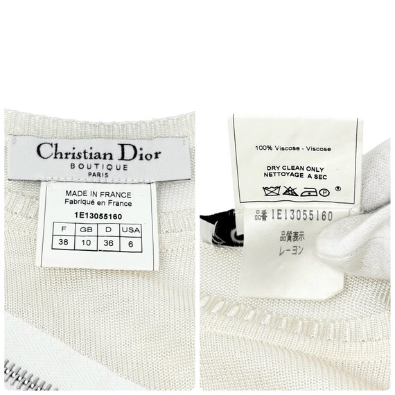 Christian Dior Vintage Zipped Tank Top #38 Sequins White Silver