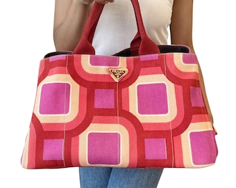 PRADA ヴィンテージロゴ トートバッグ カナパ スタンパータ