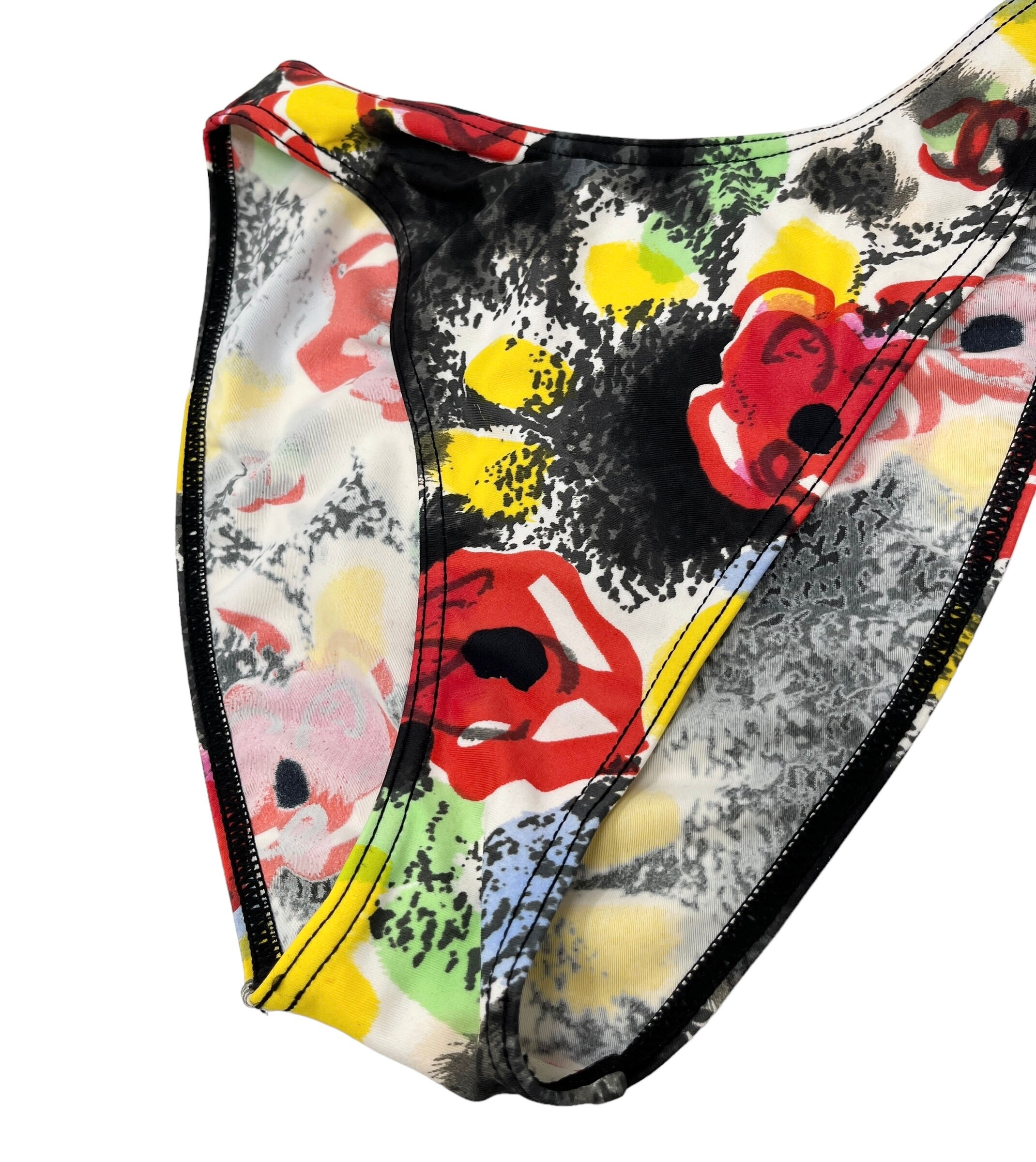 CHANEL 水着 CHANELPARIS Swimsuit - Printed stretch jersey & silk , ecru & multicolor