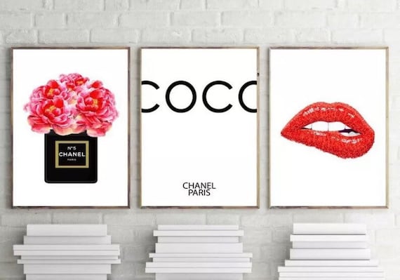 chanel pictures wall decor set of 3