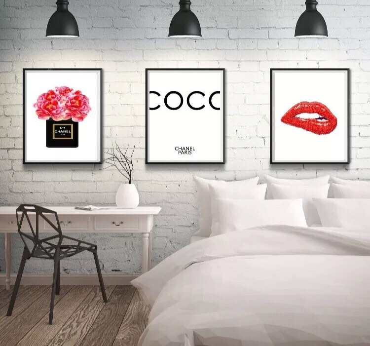 Coco Chanel Fashion wall art print.